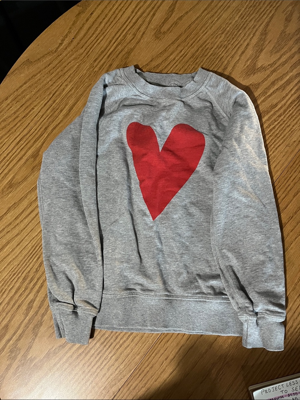Hanna Andersson Kids Crewneck Sweatshirt with Red Heart Graphic Size 6-7 Unisex